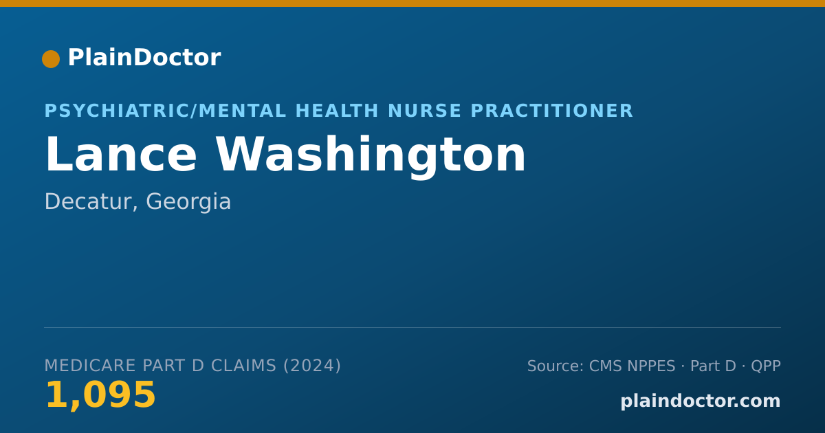 Shareable card for Lance Washington - Psychiatric/Mental Health Nurse Practitioner, Decatur, GA