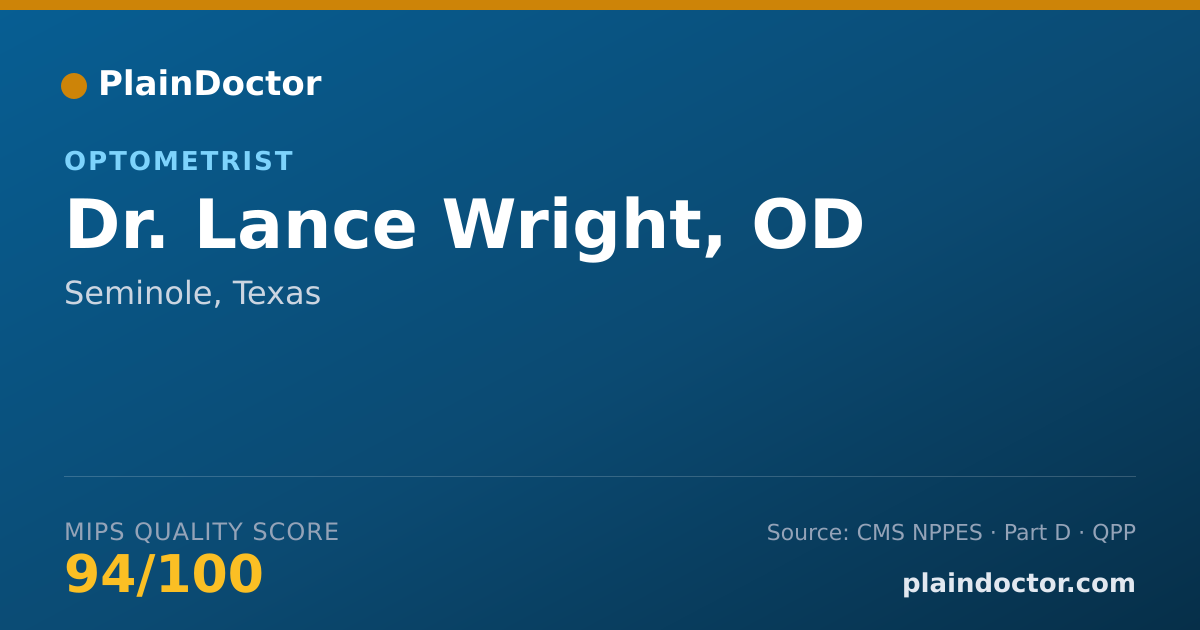 Shareable card for Lance Wright, OD - Optometrist, Seminole, TX