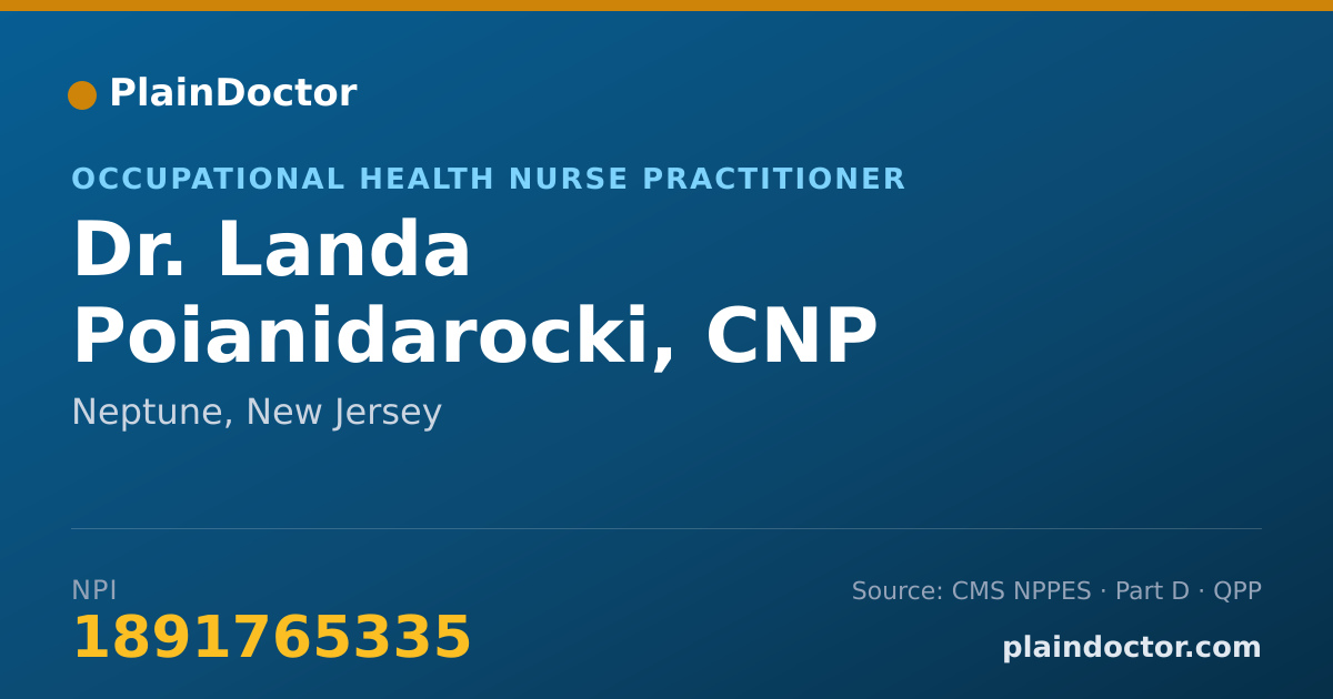 Shareable card for Landa Poianidarocki, CNP - Occupational Health Nurse Practitioner, Neptune, NJ