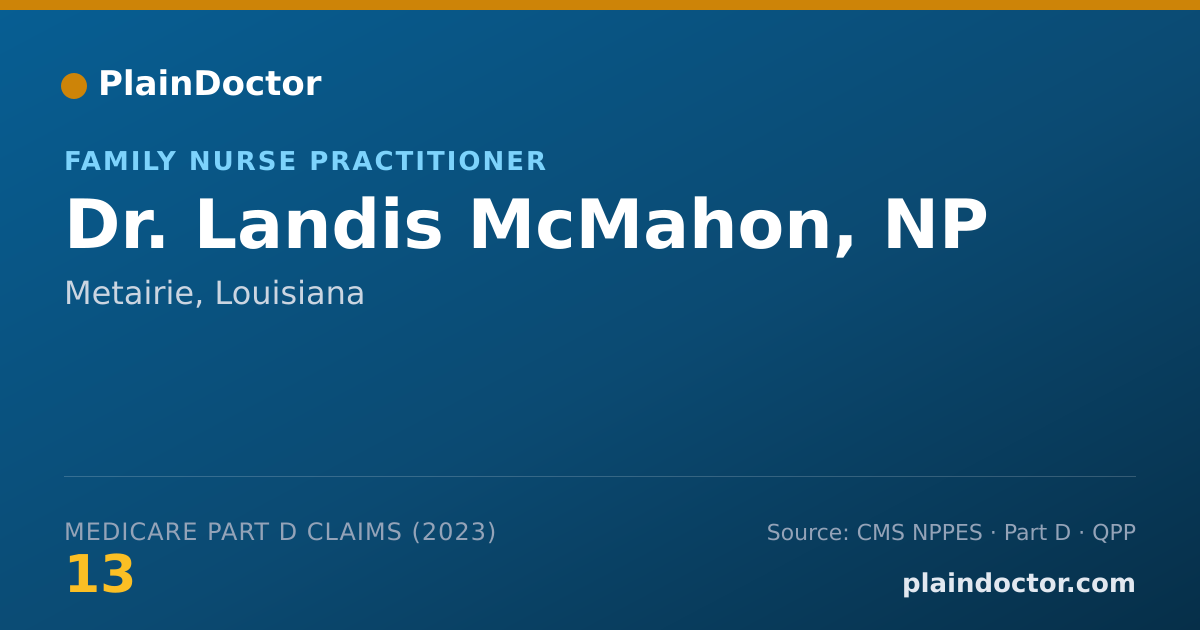 Shareable card for Landis McMahon, NP - Family Nurse Practitioner, Metairie, LA