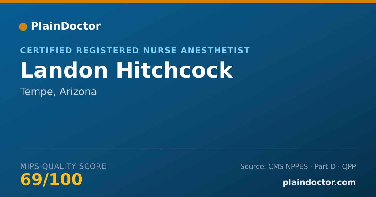 Shareable card for Landon Hitchcock - Certified Registered Nurse Anesthetist, Tempe, AZ