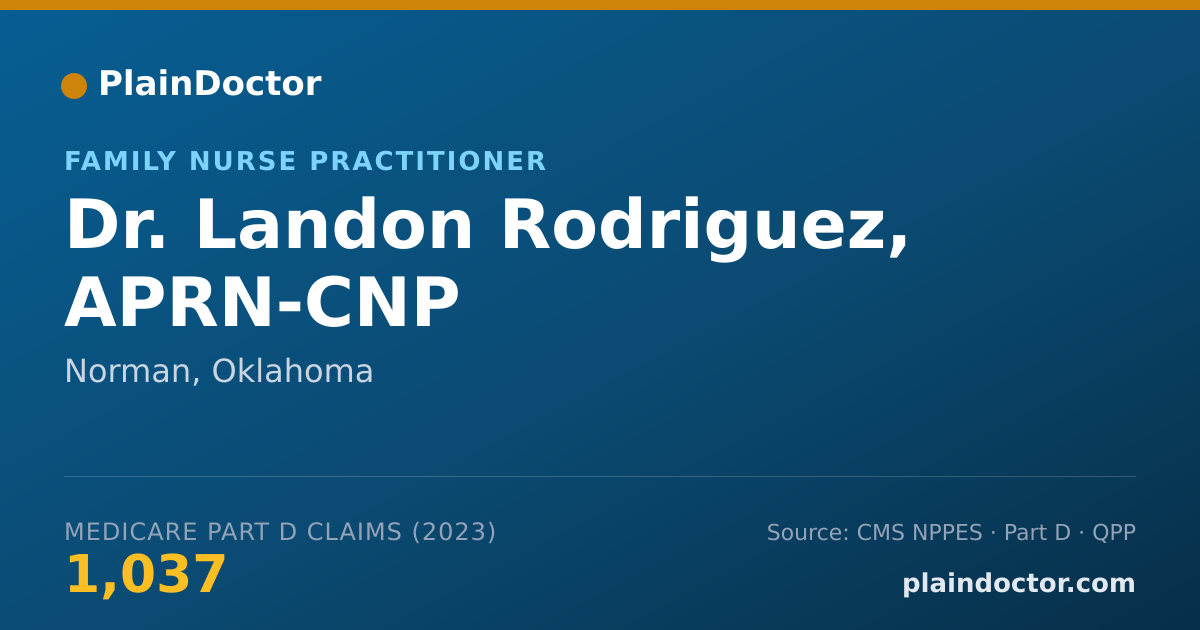 Shareable card for Landon Rodriguez, APRN-CNP - Family Nurse Practitioner, Norman, OK