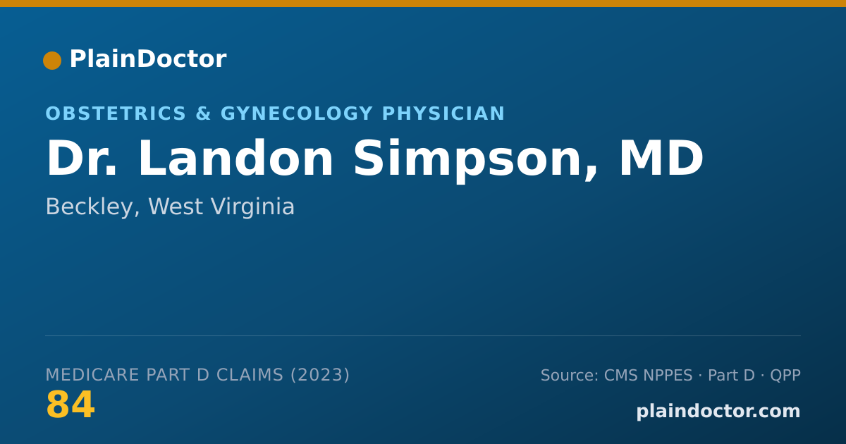 Shareable card for Landon Simpson, MD - Obstetrics & Gynecology Physician, Beckley, WV