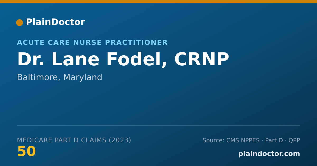 Shareable card for Lane Fodel, CRNP - Acute Care Nurse Practitioner, Baltimore, MD