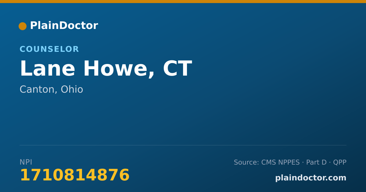 Shareable card for Lane Howe, CT - Counselor, Canton, OH