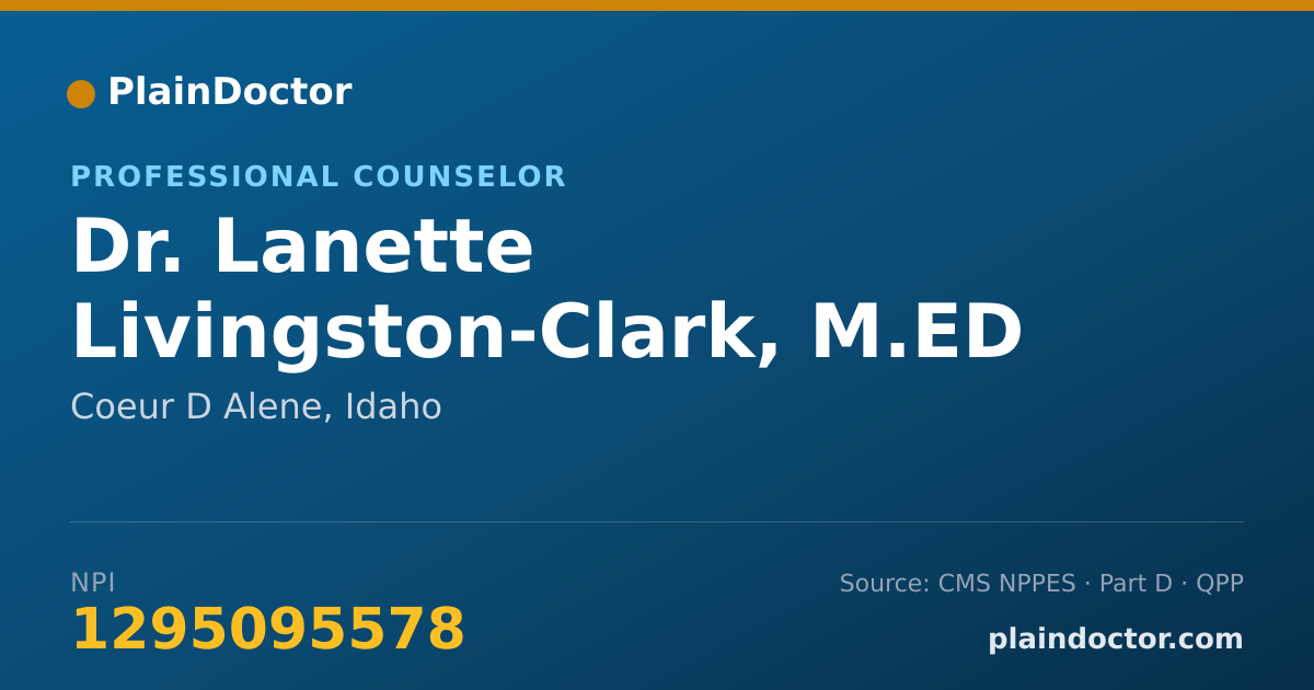 Shareable card for Lanette Livingston-Clark, M.ED LPC - Professional Counselor, Coeur D Alene, ID