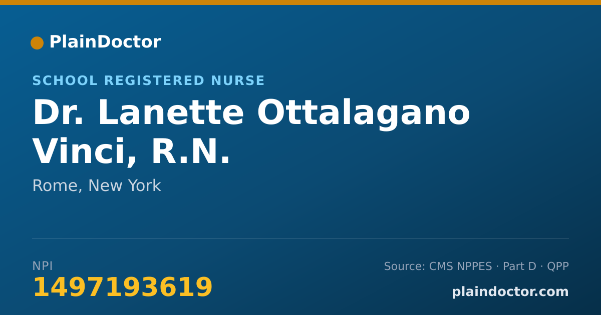 Shareable card for Lanette Ottalagano Vinci, R.N. - School Registered Nurse, Rome, NY