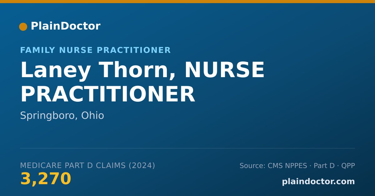 Shareable card for Laney Thorn, NURSE PRACTITIONER - Family Nurse Practitioner, Springboro, OH