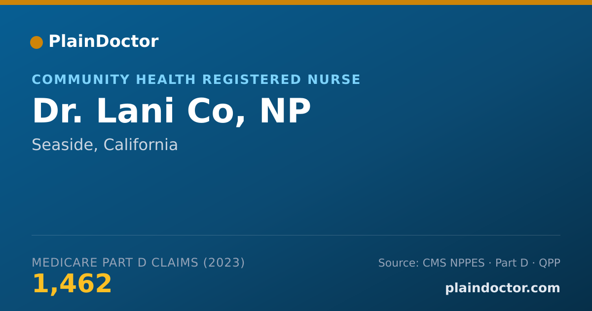 Shareable card for Lani Co, NP - Community Health Registered Nurse, Seaside, CA