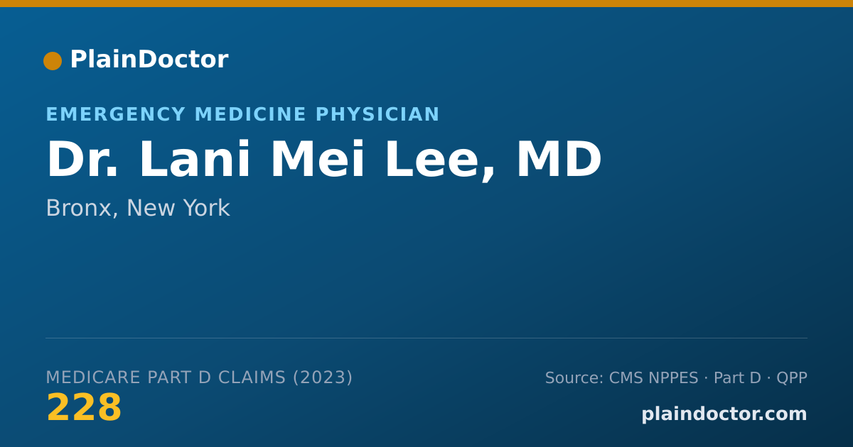 Shareable card for Lani Mei Lee, MD - Emergency Medicine Physician, Bronx, NY