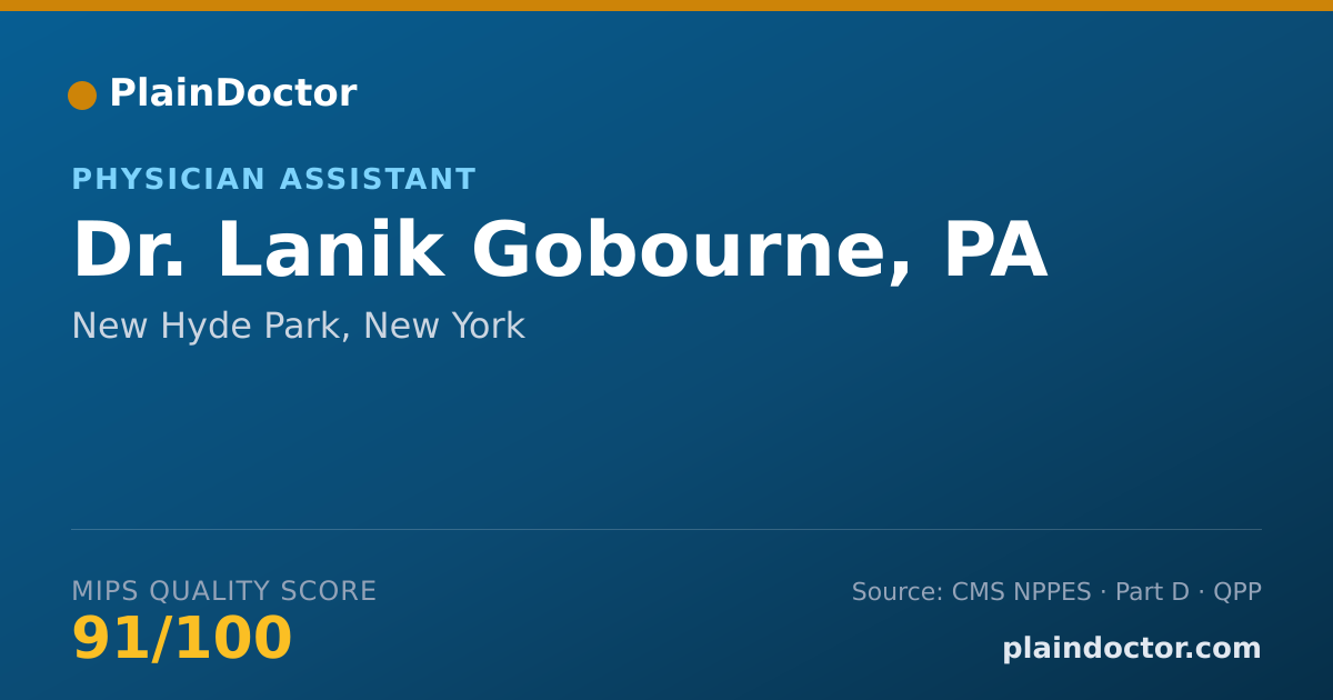 Shareable card for Lanik Gobourne, PA - Physician Assistant, New Hyde Park, NY