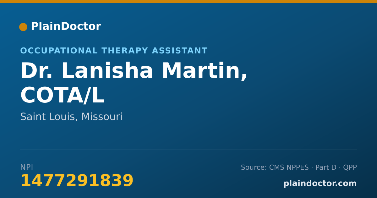 Shareable card for Lanisha Martin, COTA/L - Occupational Therapy Assistant, Saint Louis, MO