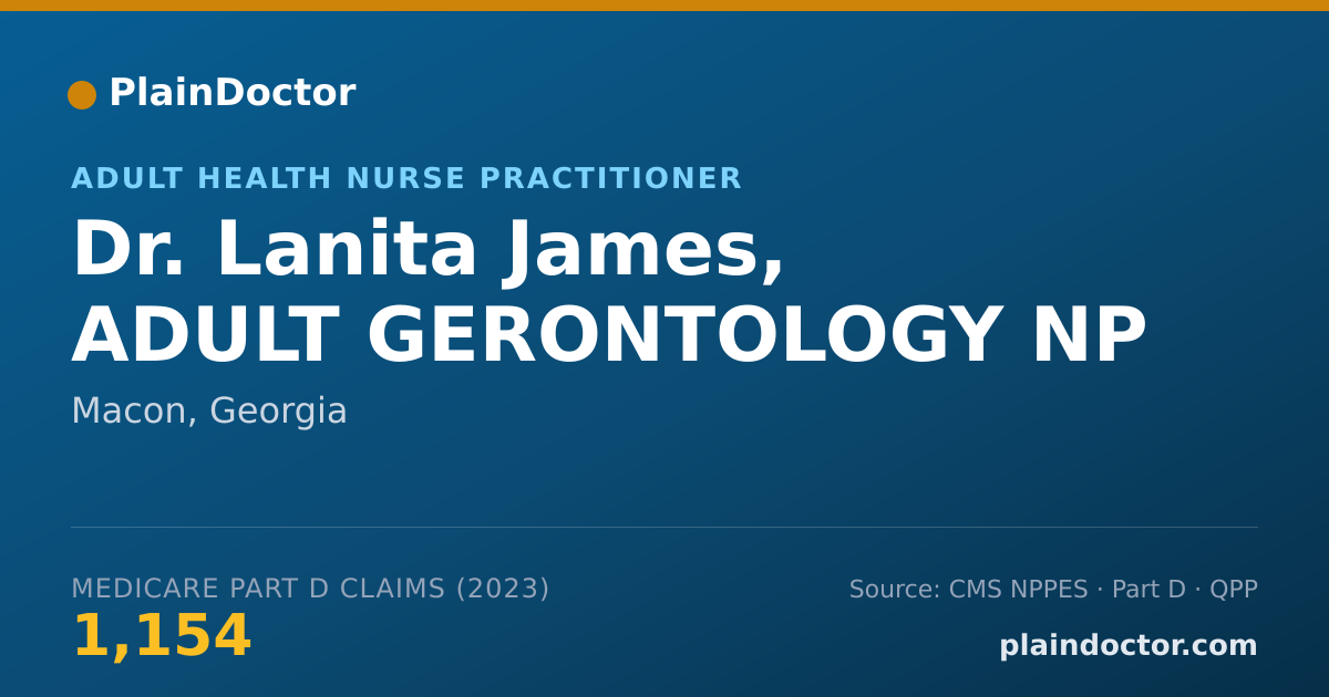 Shareable card for Lanita James, ADULT GERONTOLOGY NP - Adult Health Nurse Practitioner, Macon, GA