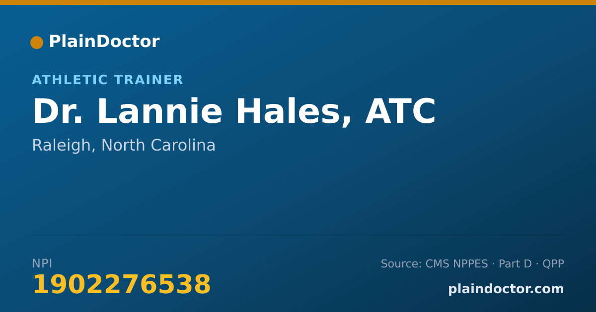 Shareable card for Lannie Hales, ATC - Athletic Trainer, Raleigh, NC