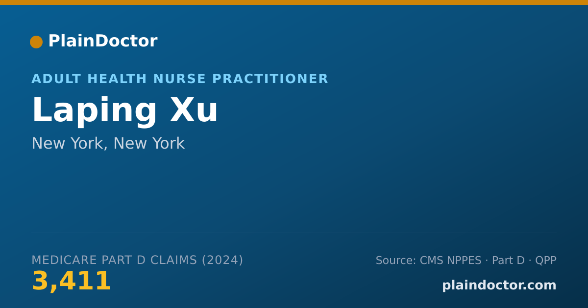 Shareable card for Laping Xu - Adult Health Nurse Practitioner, New York, NY