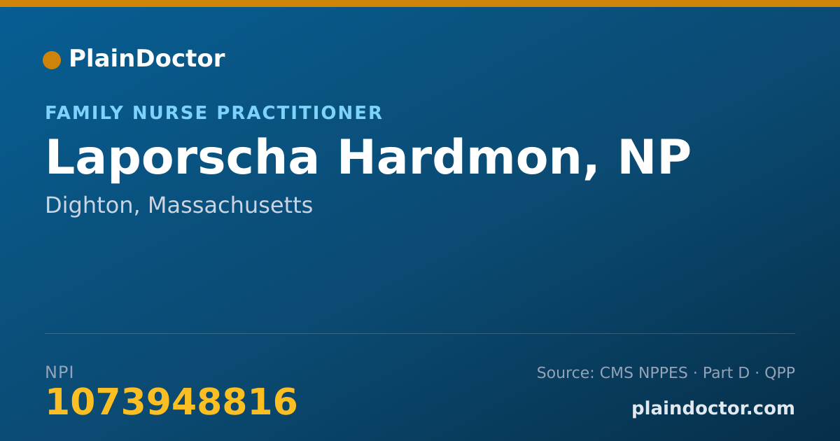 Shareable card for Laporscha Hardmon, NP - Family Nurse Practitioner, Dighton, MA