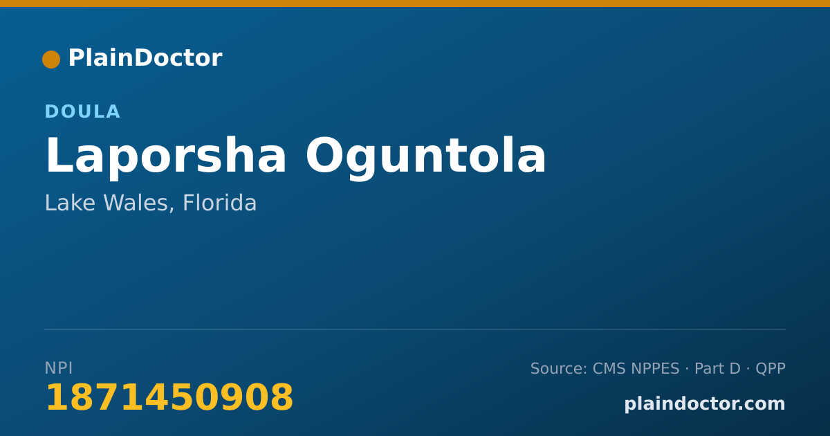 Shareable card for Laporsha Oguntola - Doula, Lake Wales, FL