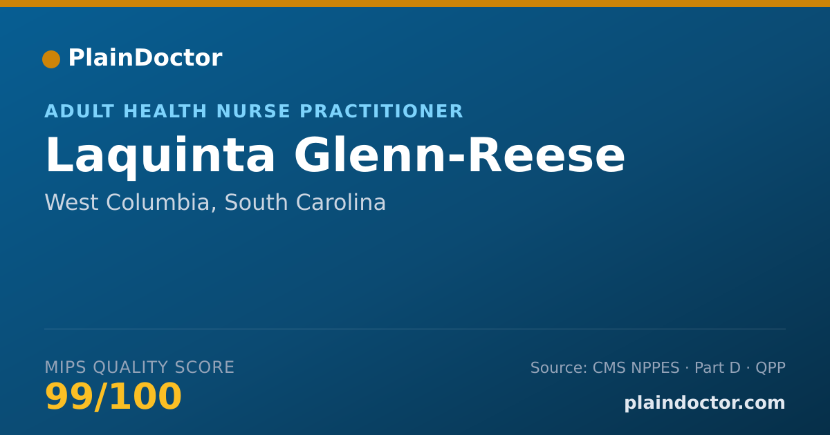 Shareable card for Laquinta Glenn-Reese - Adult Health Nurse Practitioner, West Columbia, SC