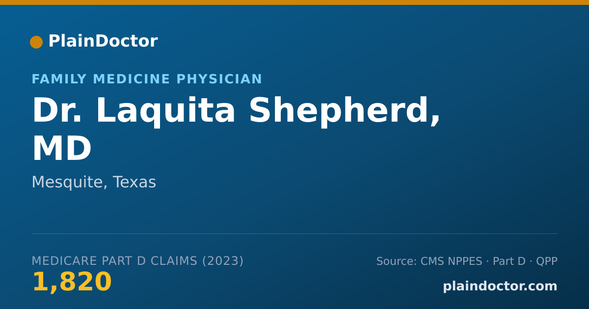 Shareable card for Laquita Shepherd, MD - Family Medicine Physician, Mesquite, TX