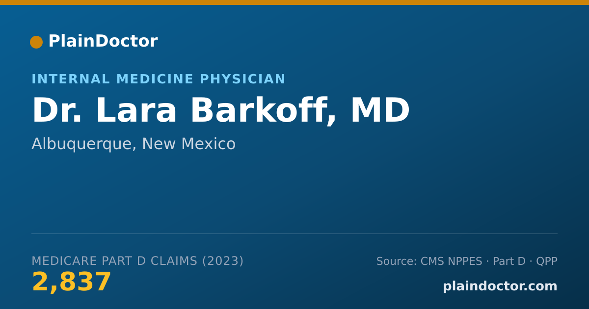 Shareable card for Lara Barkoff, MD - Internal Medicine Physician, Albuquerque, NM