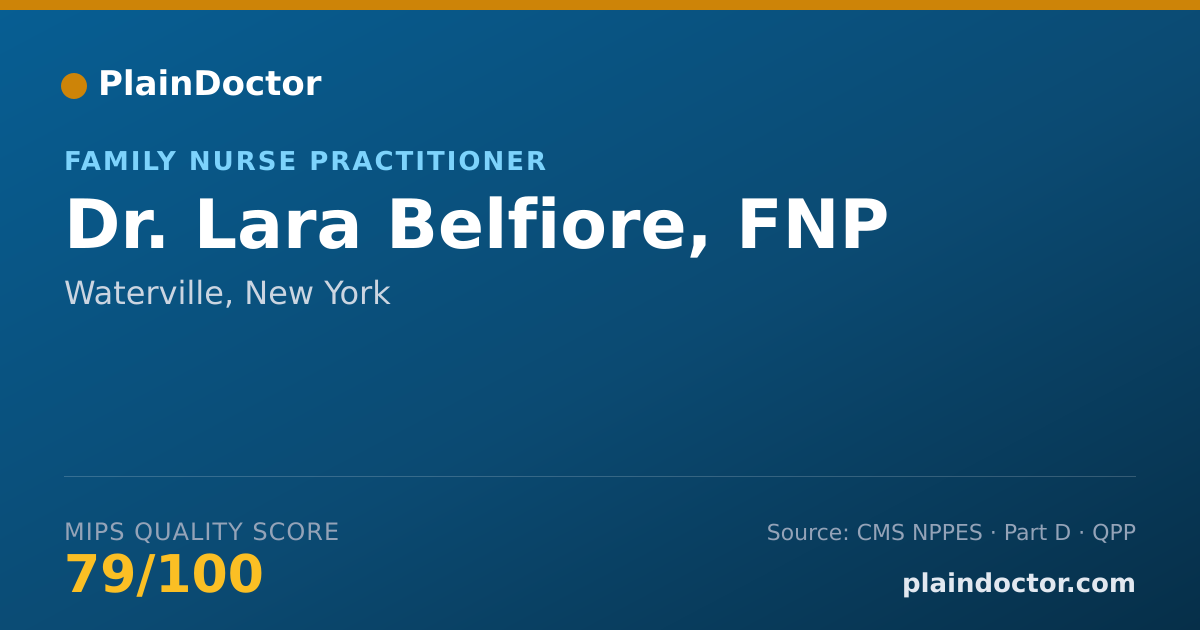Shareable card for Lara Belfiore, FNP - Family Nurse Practitioner, Waterville, NY