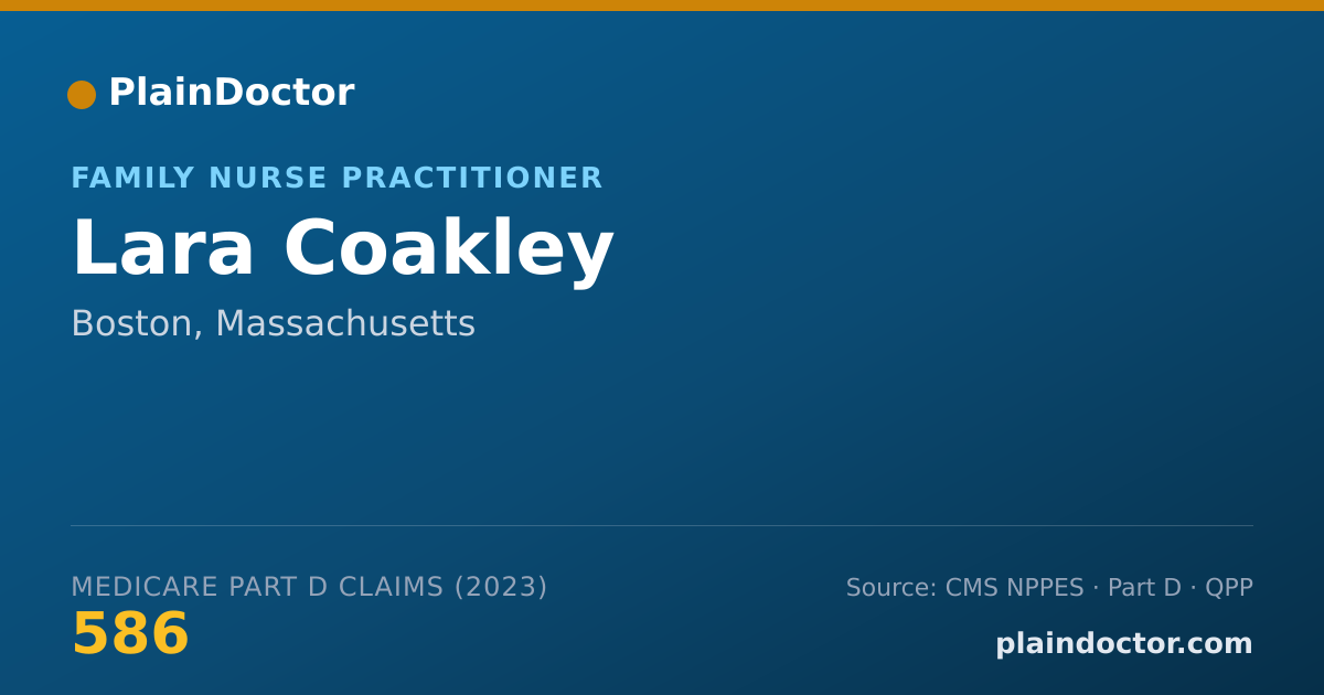 Shareable card for Lara Coakley - Family Nurse Practitioner, Boston, MA