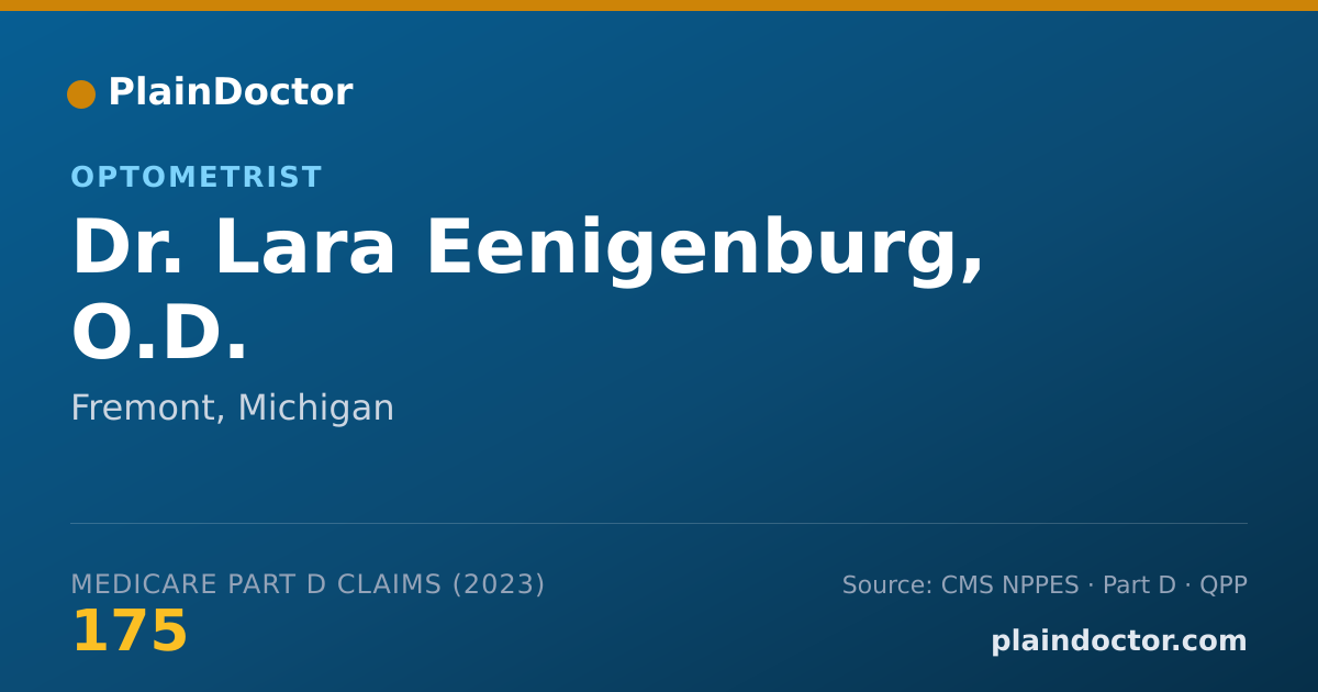 Shareable card for Lara Eenigenburg, O.D. - Optometrist, Fremont, MI