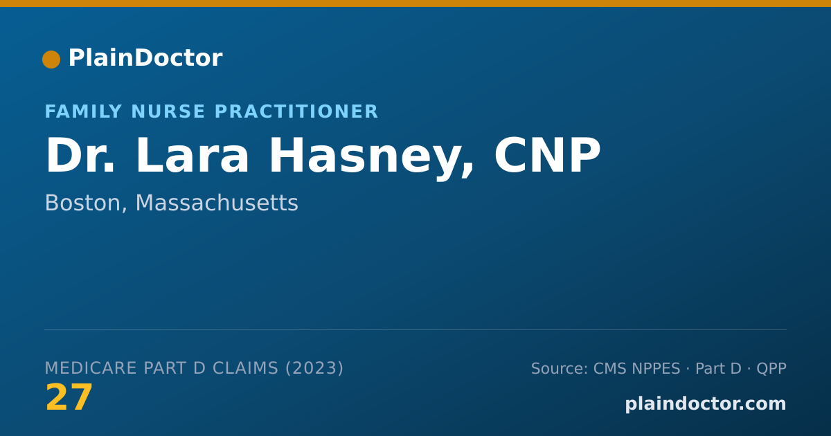 Shareable card for Lara Hasney, CNP - Family Nurse Practitioner, Boston, MA