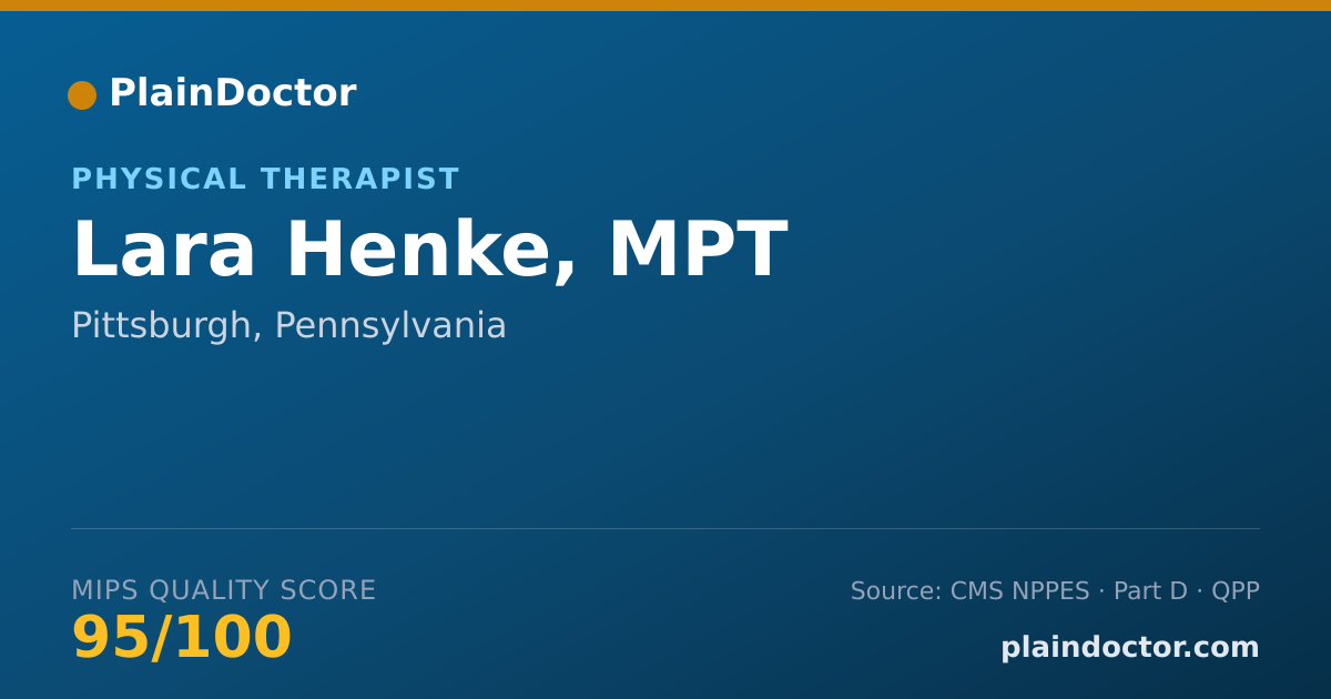 Shareable card for Lara Henke, MPT - Physical Therapist, Pittsburgh, PA