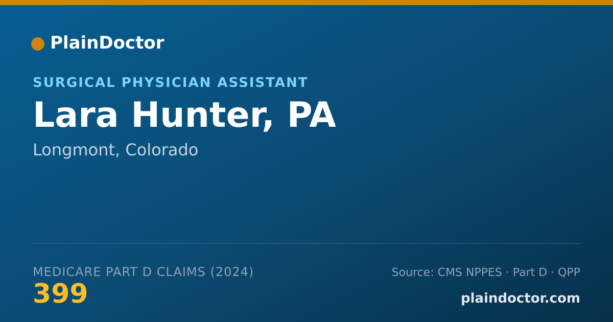 Shareable card for Lara Hunter, PA - Surgical Physician Assistant, Longmont, CO