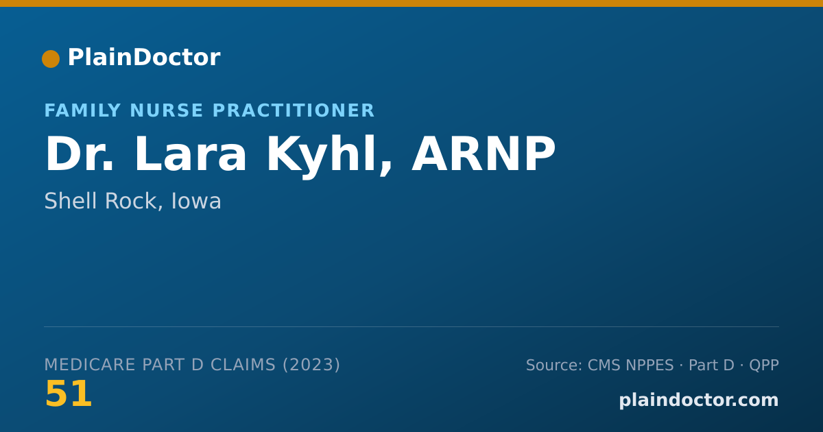 Shareable card for Lara Kyhl, ARNP - Family Nurse Practitioner, Shell Rock, IA