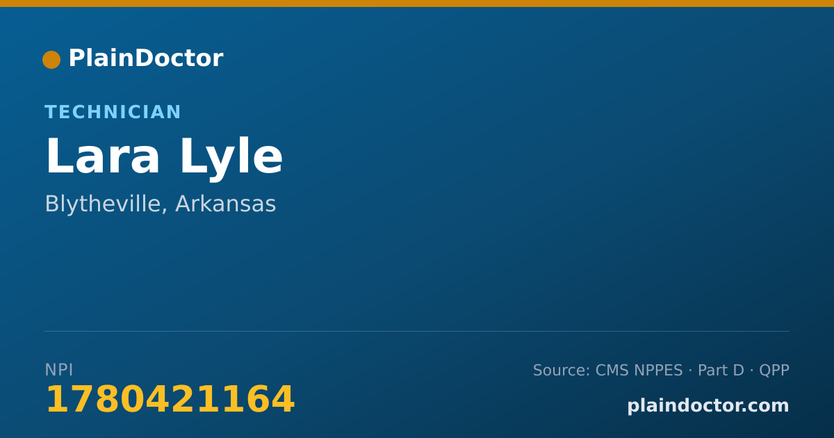 Shareable card for Lara Lyle - Technician, Blytheville, AR