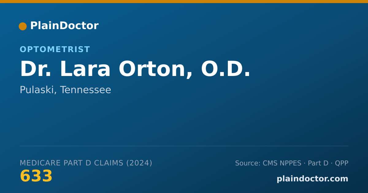 Shareable card for Lara Orton, O.D. - Optometrist, Pulaski, TN