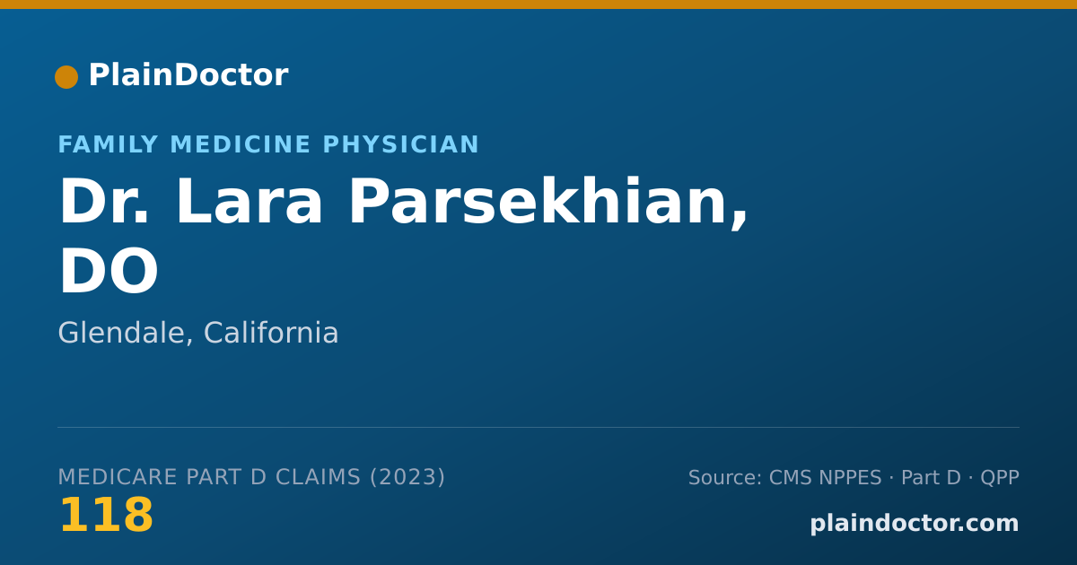 Shareable card for Lara Parsekhian, DO - Family Medicine Physician, Glendale, CA