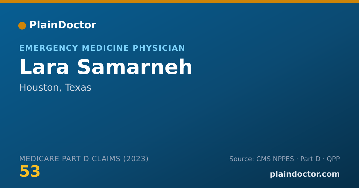 Shareable card for Lara Samarneh - Emergency Medicine Physician, Houston, TX