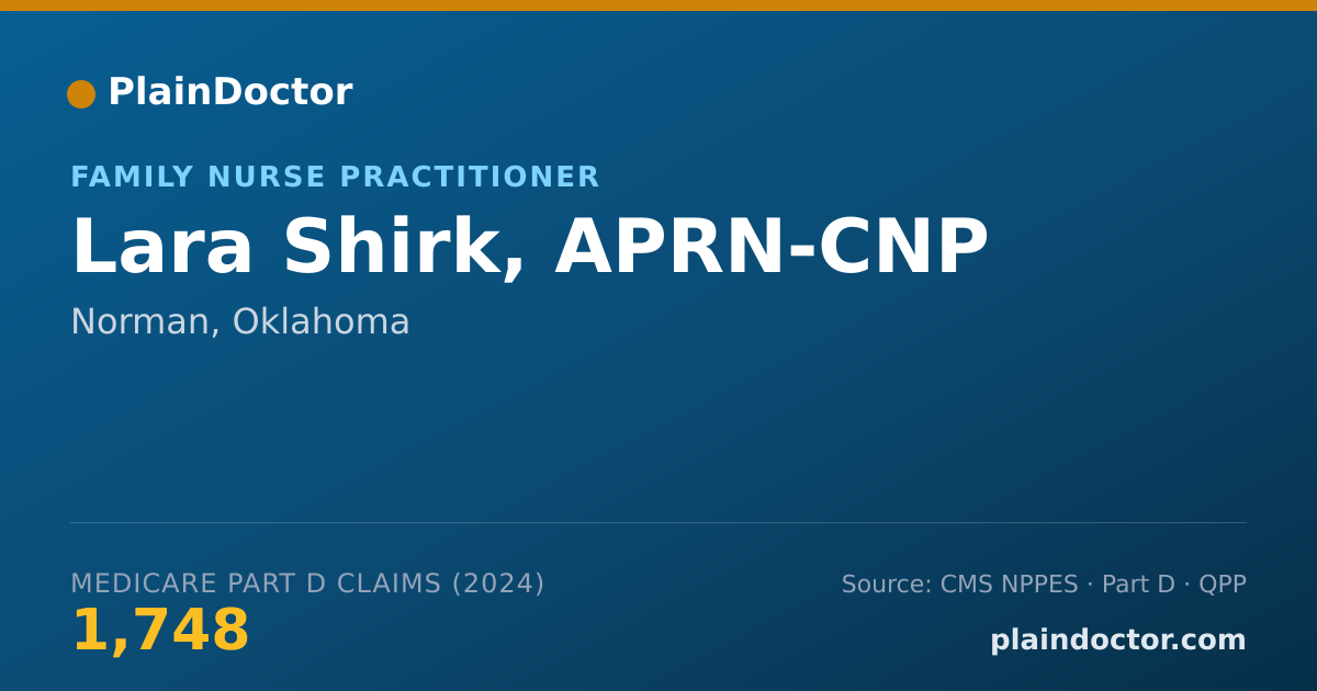 Shareable card for Lara Shirk, APRN-CNP - Family Nurse Practitioner, Norman, OK