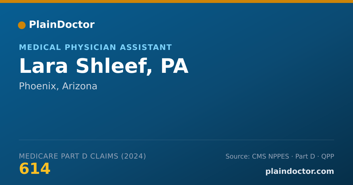 Shareable card for Lara Shleef, PA - Psychiatric/Mental Health Clinical Nurse Specialist, Phoenix, AZ