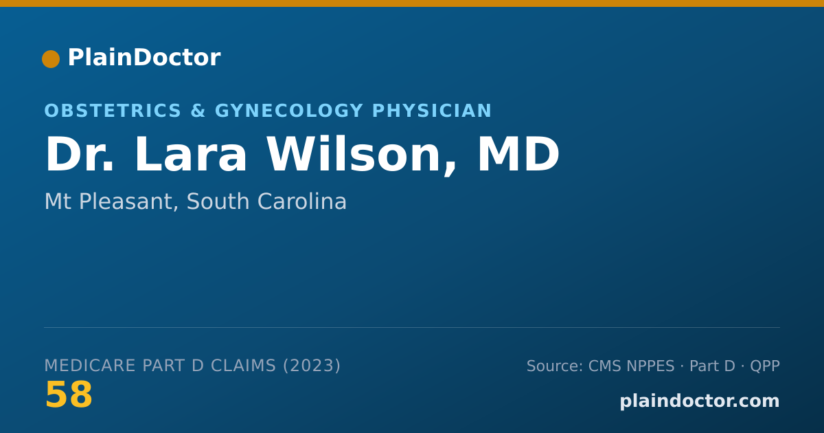 Shareable card for Lara Wilson, MD - Obstetrics & Gynecology Physician, Mt Pleasant, SC