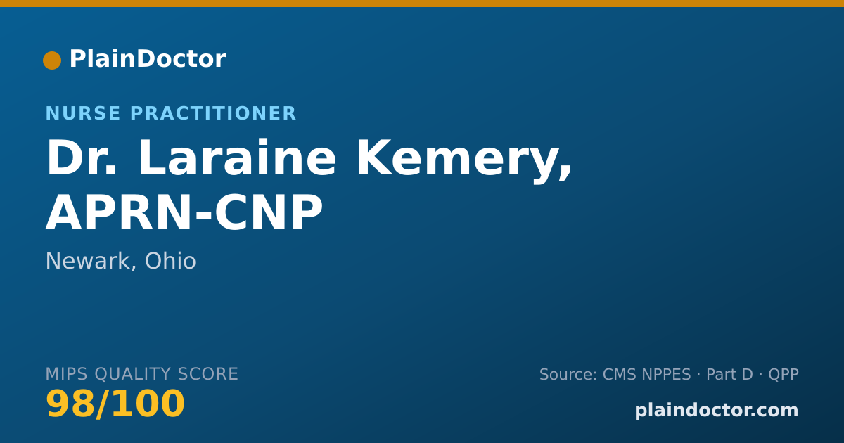 Shareable card for Laraine Kemery, APRN-CNP - Nurse Practitioner, Newark, OH