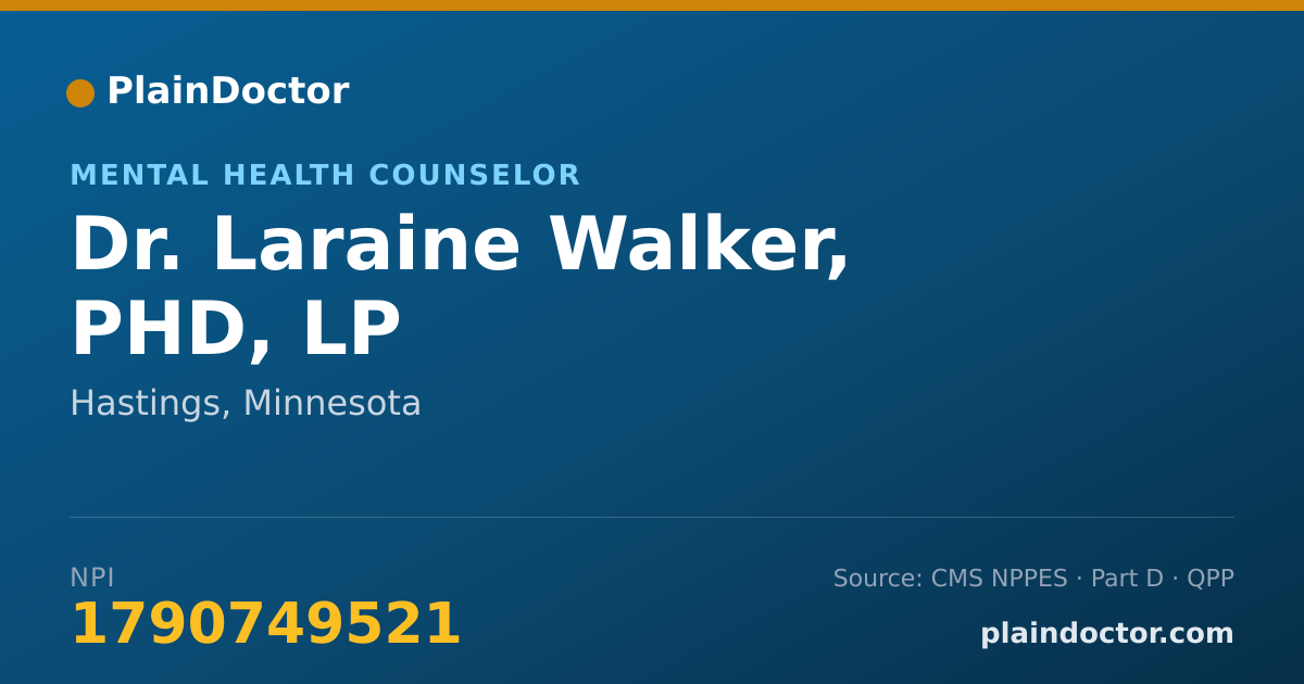 Shareable card for Laraine Walker, PHD, LP - Mental Health Counselor, Hastings, MN