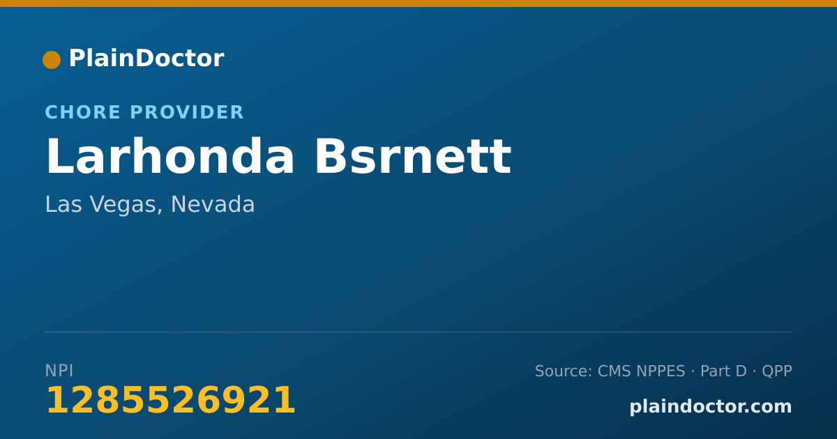 Shareable card for Larhonda Bsrnett - Chore Provider, Las Vegas, NV