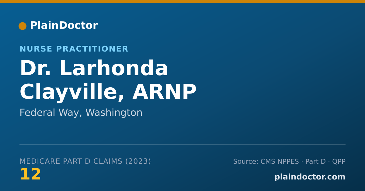 Shareable card for Larhonda Clayville, ARNP - Nurse Practitioner, Federal Way, WA