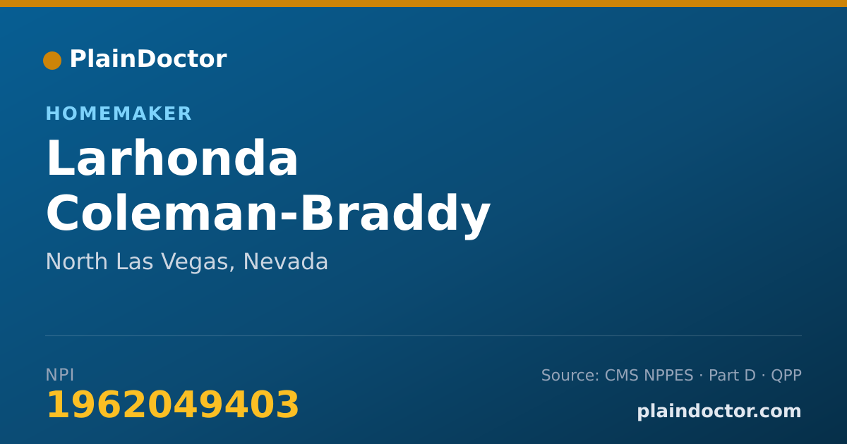 Shareable card for Larhonda Coleman-Braddy - Homemaker, North Las Vegas, NV
