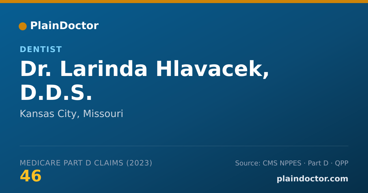 Shareable card for Larinda Hlavacek, D.D.S. - Dentist, Kansas City, MO
