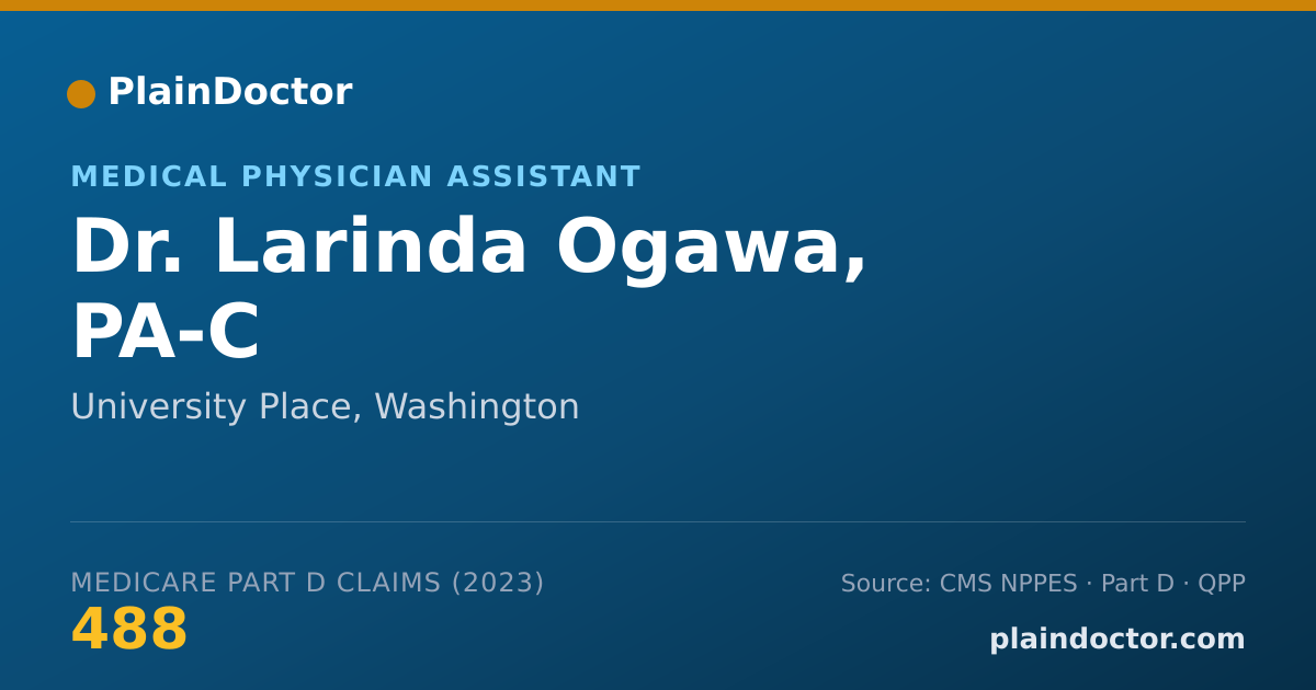 Shareable card for Larinda Ogawa, PA-C - Medical Physician Assistant, University Place, WA