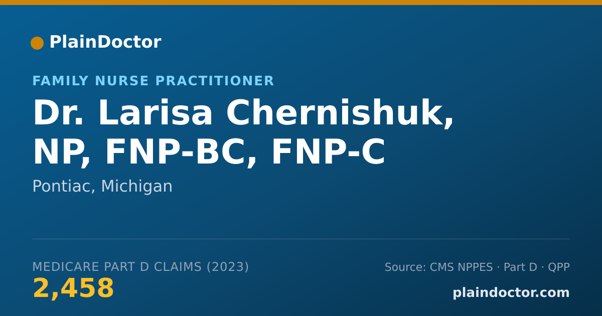 Shareable card for Larisa Chernishuk, NP, FNP-BC, FNP-C - Family Nurse Practitioner, Pontiac, MI