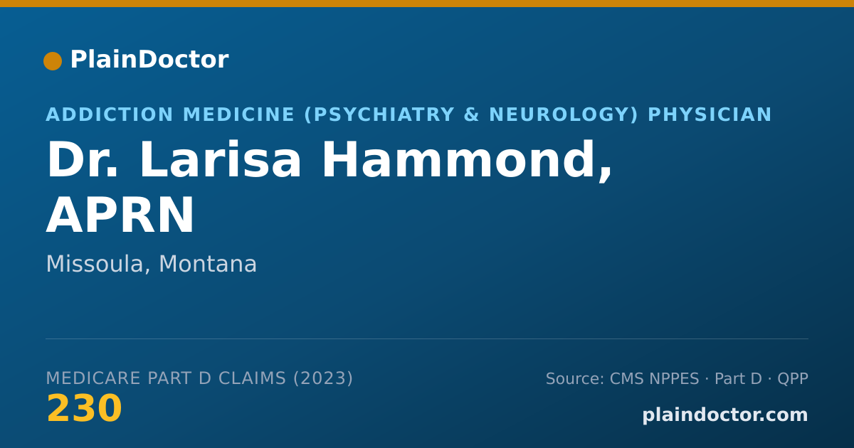 Shareable card for Larisa Hammond, APRN - Addiction Medicine (Psychiatry & Neurology) Physician, Missoula, MT