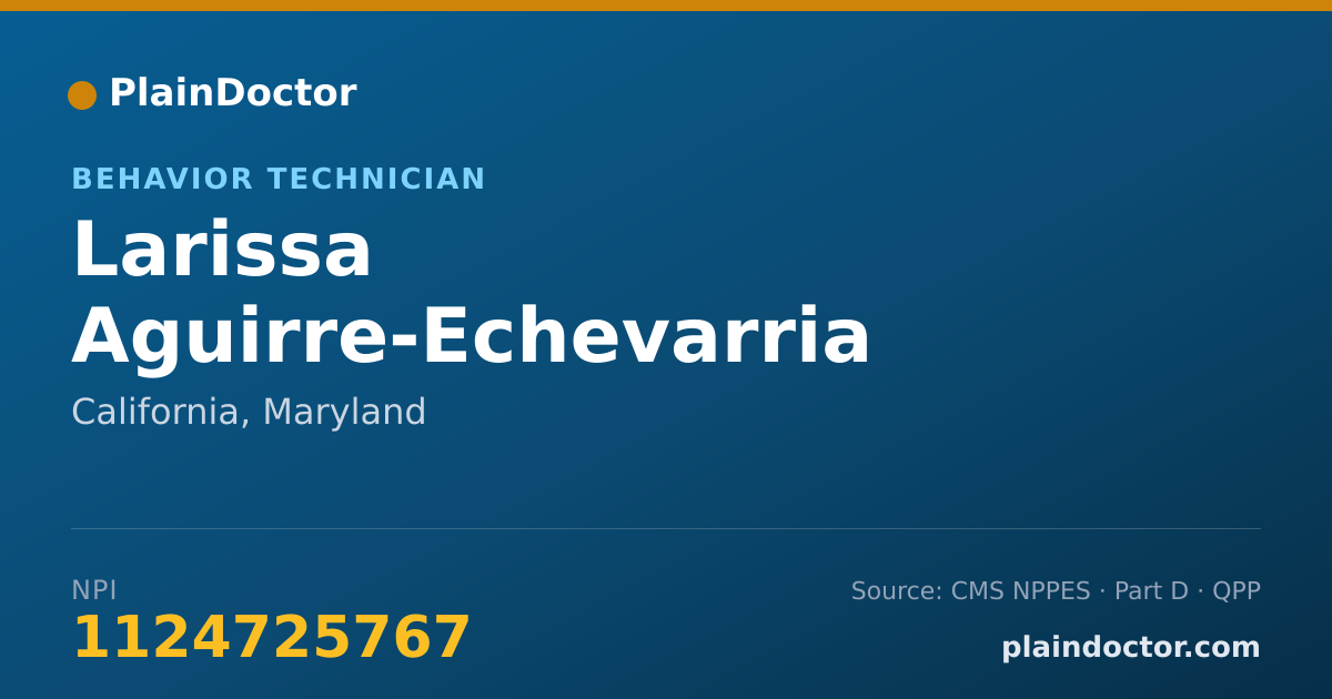 Shareable card for Larissa Aguirre-Echevarria - Behavior Technician, California, MD