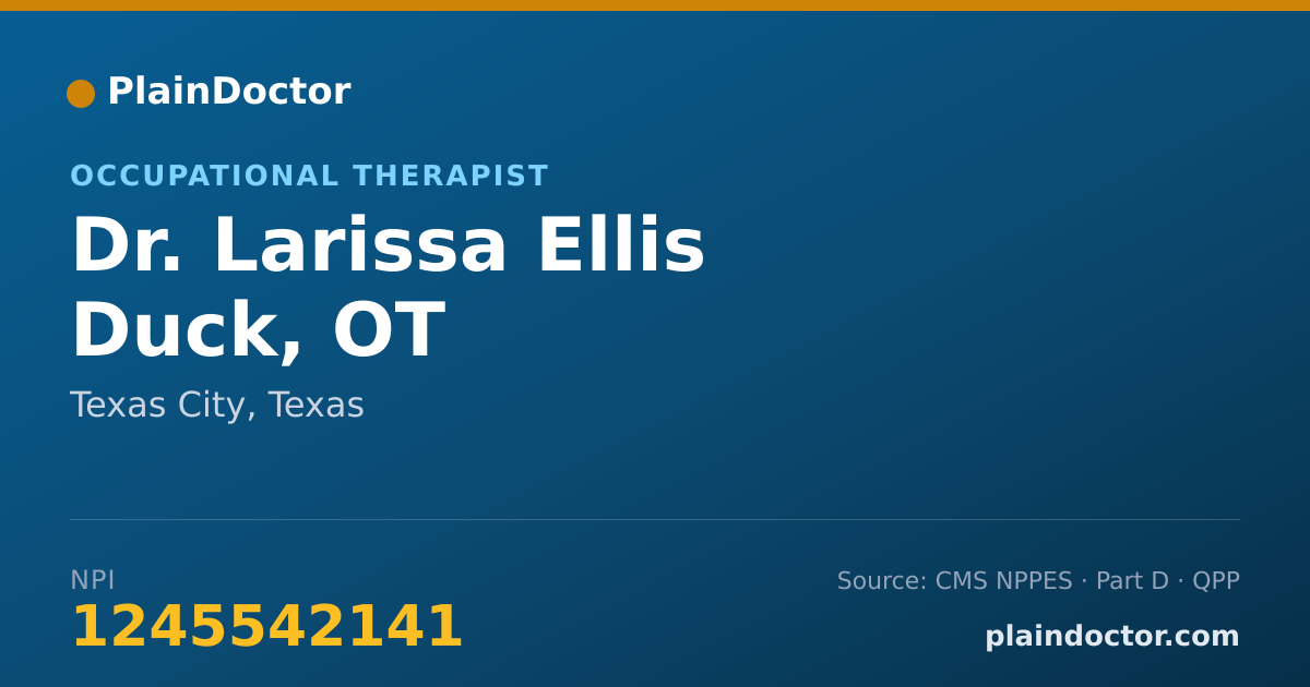 Shareable card for Larissa Ellis Duck, OT - Occupational Therapist, Texas City, TX