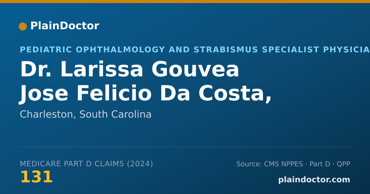 Shareable card for Larissa Gouvea Jose Felicio Da Costa, MD - Pediatric Ophthalmology and Strabismus Specialist Physician, Charleston, SC